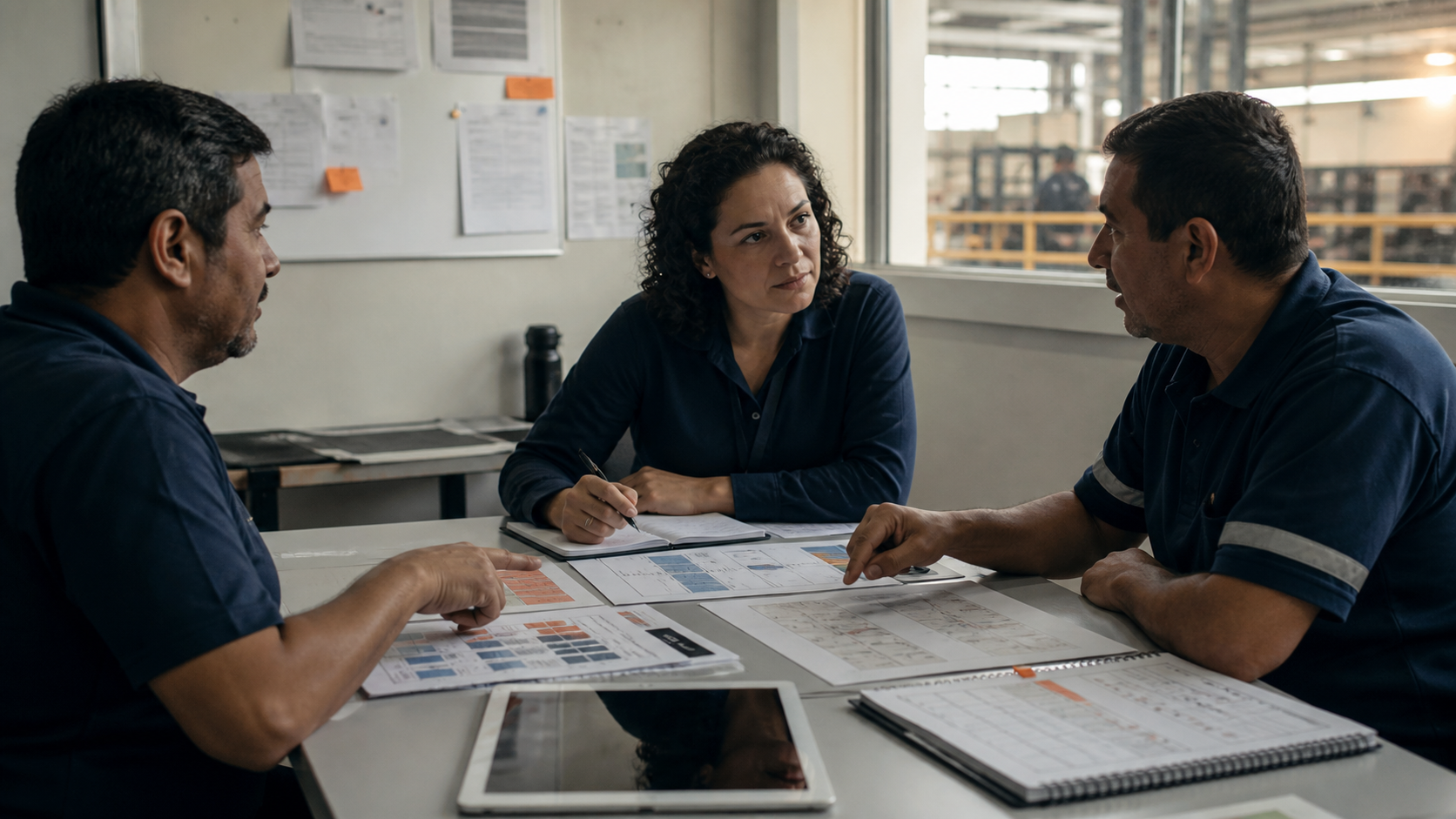 Profissional de SST e trabalhadores analisam evidências sobre a organização e a atividade real de trabalho.